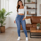 Skinny jeans met hoge taille en warme voering voor dames