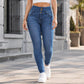 Skinny jeans met hoge taille en warme voering voor dames