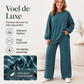 Dames set van 2 delen: gestreepte trui en wijde pijpen broek