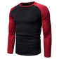 Heren Kleurblok Raglan Lange Mouw T-shirt