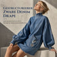 ✨ Nieuwe Herfststijl 💙 Dames Oversized Denim Mini-Jurk met Colkraag – Comfortabele Pasvorm, Trendy & Casual Chic