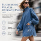 ✨ Nieuwe Herfststijl 💙 Dames Oversized Denim Mini-Jurk met Colkraag – Comfortabele Pasvorm, Trendy & Casual Chic