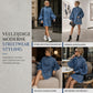 ✨ Nieuwe Herfststijl 💙 Dames Oversized Denim Mini-Jurk met Colkraag – Comfortabele Pasvorm, Trendy & Casual Chic
