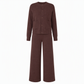 🍂 Tijdloze Comfort Look ✨ Dames Gebreide 2-Delige Set met Vest & Wijde Broek – Zacht, Elegant & Makkelijk te Stylen