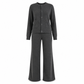 🍂 Tijdloze Comfort Look ✨ Dames Gebreide 2-Delige Set met Vest & Wijde Broek – Zacht, Elegant & Makkelijk te Stylen
