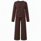 🍂 Tijdloze Comfort Look ✨ Dames Gebreide 2-Delige Set met Vest & Wijde Broek – Zacht, Elegant & Makkelijk te Stylen