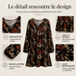 Elegante damesjurk met esdoornbladprint