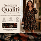 Elegante damesjurk met esdoornbladprint