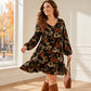 Elegante damesjurk met esdoornbladprint
