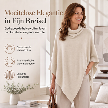 Elegant gebreide sjaalomslag voor dames, effen kleur, losvallende pasvorm, veelzijdige cape
