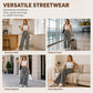 Damesmode: rechte, wijde broek met luipaardprint