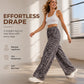 Damesmode: rechte, wijde broek met luipaardprint