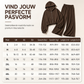 Casual zachte gebreide tweedelige loungewear set voor dames met capuchon, ritstrui en wijde pijpen broek