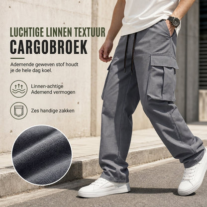 Zomerse casual cargobroek voor heren met trekkoord