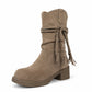 Casuele slouchy enkellaarzen voor dames, halve kuitlengte
