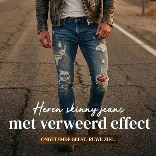 Modieuze gescheurde skinny jeans voor heren