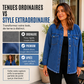 Denimjasje voor dames met vervaagde kleur en gerafelde zoom