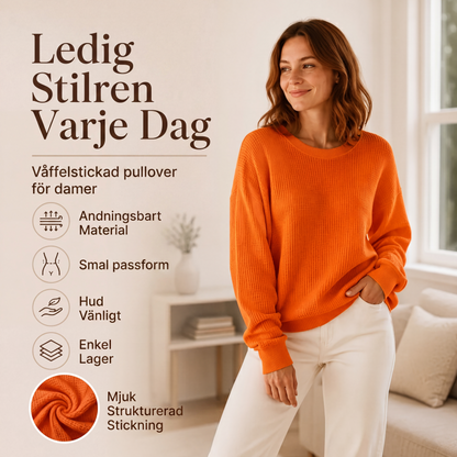 Gewatteerde, gebreide hoodie voor dames met een losse pasvorm