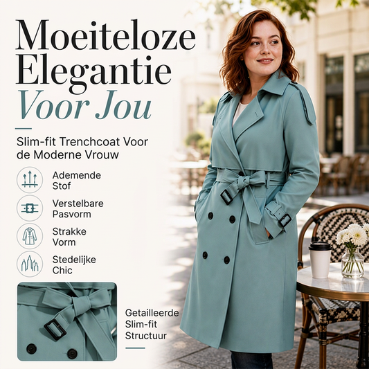 Trenchcoat met rijgknopen en getailleerde pasvorm voor dames