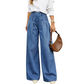 Dames hoge taille wide leg jeans