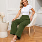 Dames hoge taille wijde pijpen broek
