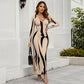 Lange mouw bodycon maxi jurk met print voor dames