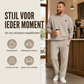 Herenset van jacquard sweatshirt met letters en joggingbroek met trekkoord
