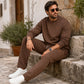 Herenset van jacquard sweatshirt met letters en joggingbroek met trekkoord