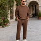 Herenset van jacquard sweatshirt met letters en joggingbroek met trekkoord