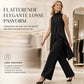 ✨ Elegante Look 👗 Dames 2-Delige Set met Mouwloze Asymmetrische Tuniek & Wijde Pijpen Broek – Flatterend, Comfortabel & Stijlvol