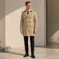 Klassieke trenchcoat met dubbele rij knopen voor heren