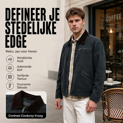 Heren retro casual denim jack