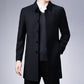 Heren trenchcoat met kraag, halflang