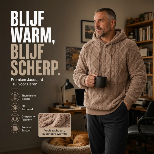 Heren casual hoodie met dubbelzijdige pluis