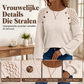 Casuele geribbelde gebreide lange mouw top voor dames