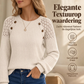 Casuele geribbelde gebreide lange mouw top voor dames