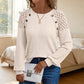 Casuele geribbelde gebreide lange mouw top voor dames