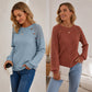 Casuele geribbelde gebreide lange mouw top voor dames