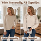 Casuele geribbelde gebreide lange mouw top voor dames