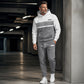 Heren casual colour-block hoodie en broek set