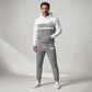 Heren casual colour-block hoodie en broek set