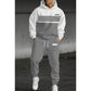 Heren casual colour-block hoodie en broek set