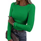 Klassiek Geribbeld Gebreid Dames Shirt met Ronde Hals