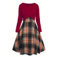 Elegante geruite jurk met crop top set voor dames