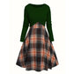Elegante geruite jurk met crop top set voor dames