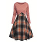 Elegante geruite jurk met crop top set voor dames