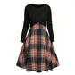 Elegante geruite jurk met crop top set voor dames