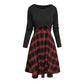 Elegante geruite jurk met crop top set voor dames