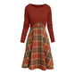 Elegante geruite jurk met crop top set voor dames