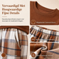 Dames Zachte Casual Rondehals Trui en Wijde Pijpen Broek Set
